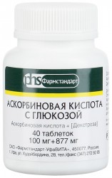 Аскорбиновая кислота с глюкозой, таблетки 100 мг+877 мг 40 шт